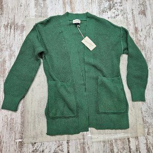 Universal Thread Women's Open Front Cardigan Sweater with Pockets Size XS Green